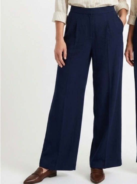 Jason Wu Pants - Jason Wu Navy Wide-Leg Dress pants